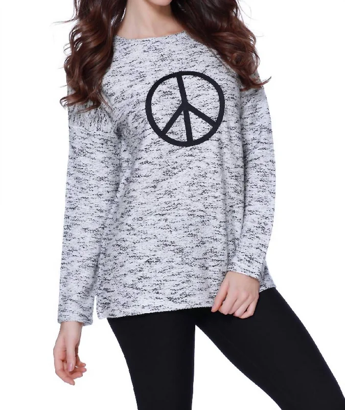 Peace Pullover In Blackwhite (A/s) Soft Wool Sweater