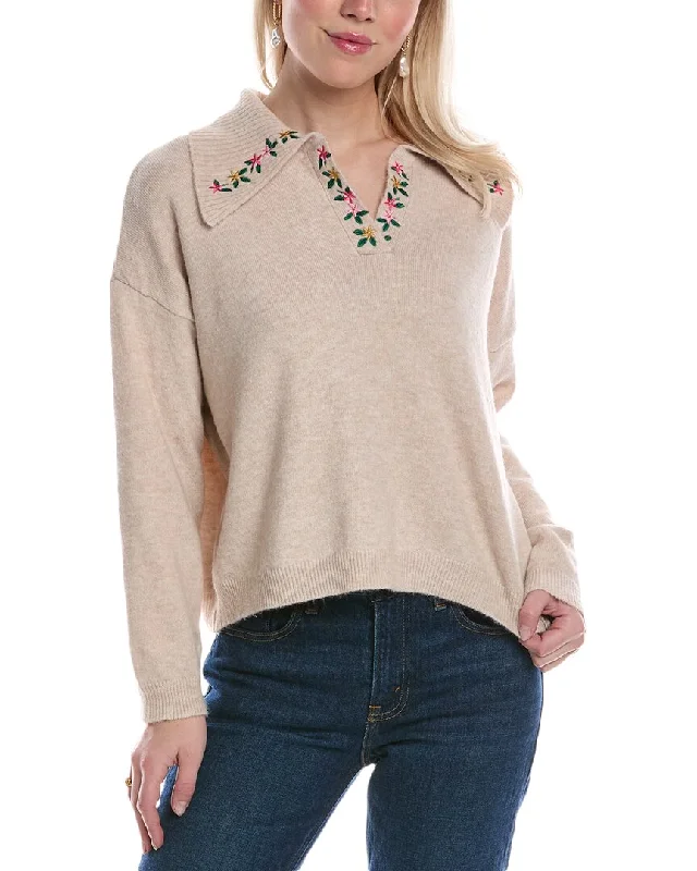 ANNA KAY Hariette Cashmere-Blend Pullover Plunging Neck Pullover