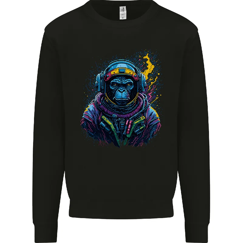 Astro Kong Spaceman Ape Astronaut Mens Sweatshirt Jumper Hoodie with Full-Zip Functional Layering