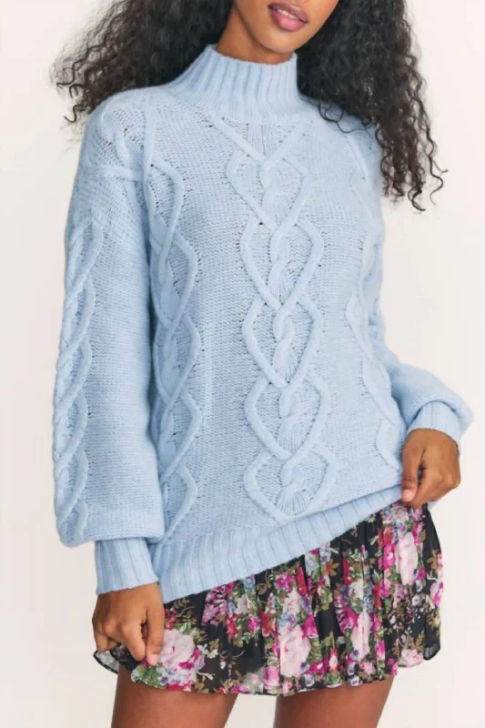 Izia Pullover In Blue Haze Oversized Cozy Pullover