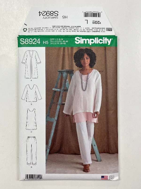 SALE 2019 Simplicity 8924 Sewing Pattern - Jacket, Top, Tunic and Pants FACTORY FOLDED Knit Fabric Woven Fabric Fleece Fabric