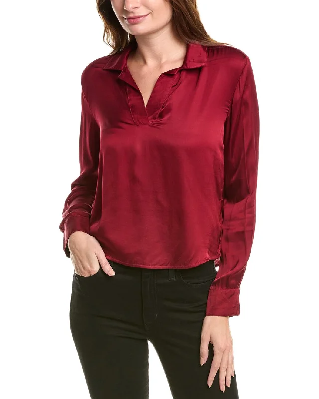 Bella Dahl Wide Placket Pullover Surplice Neck Pullover