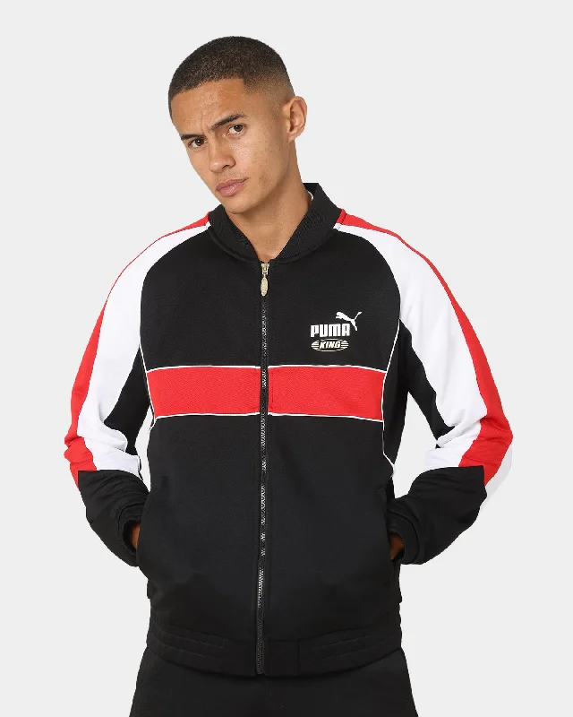 Puma King Track Jacket Puma Black/Red Tiered Jacket Buttoned Jacket Zippered Jacket