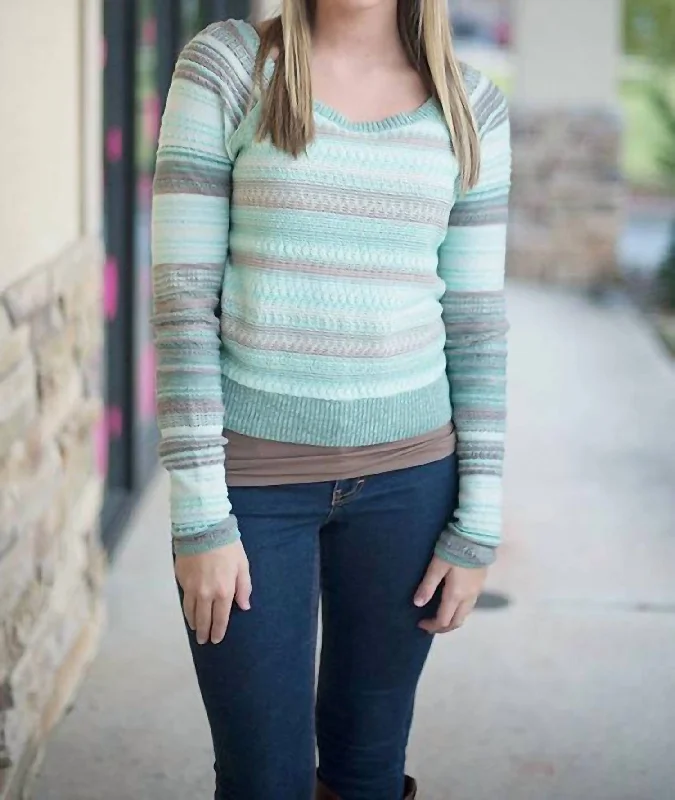 Pullover Twinkle Star In Mojito Surplice Neck Pullover