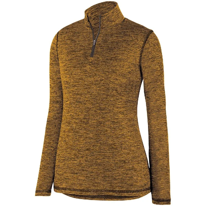 Ladies Intensify Black Heather 1/4 Zip Pullover 2957 Slouchy Comfort Pullover