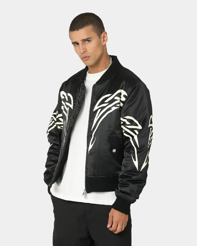 Lifted Anchors Spirit Tribal Bomber Jacket Black Tailored Jacket Straight Jacket A-Line Jacket