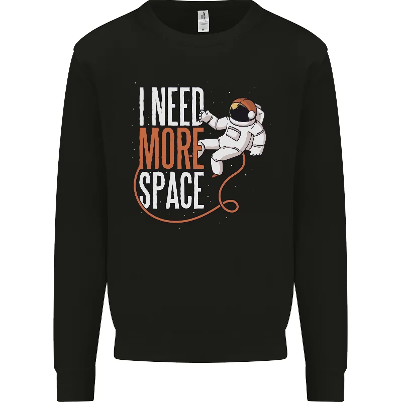 Astronaut I Need More Space Spaceman Mens Sweatshirt Jumper Hoodie Crop Top Short Trendy