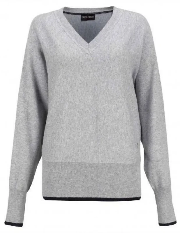 Women's Silver Touch Pullover In Grey Fleece Warm Pullover