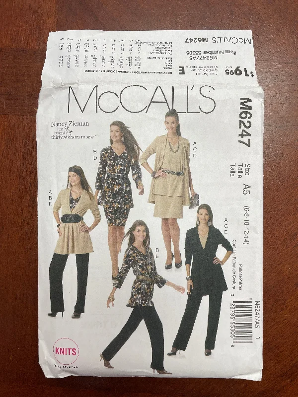 2010 McCall's 6247 Pattern - Jacket, Tops, Sash, Skirt and Pants FACTORY FOLDED Oversized Jacket Tailored Jacket Straight Jacket