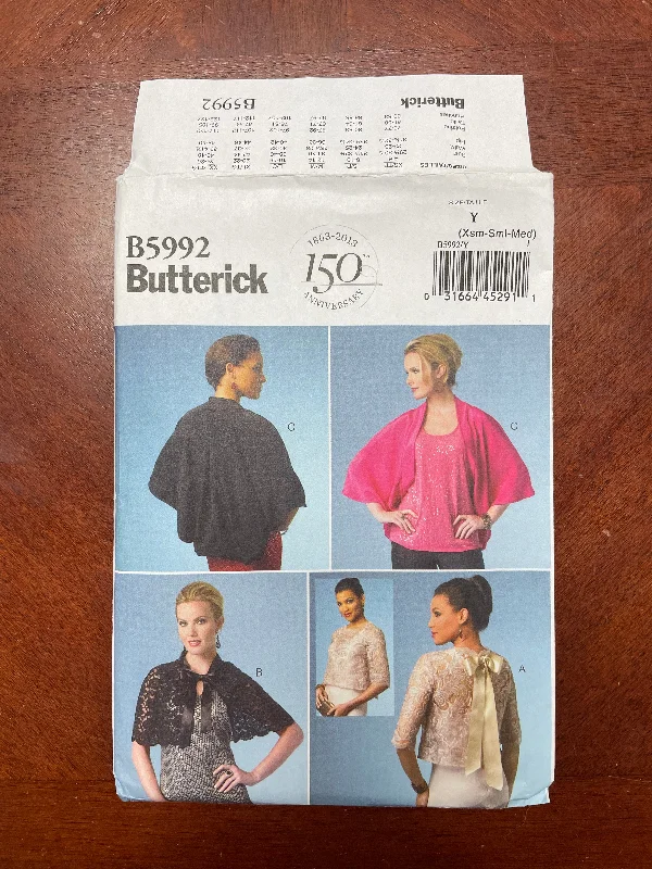 2013 Butterick 5992 Sewing Pattern - Jacket and Cape FACTORY FOLDED Ribbed Jacket Pleated Jacket Ruffled Jacket