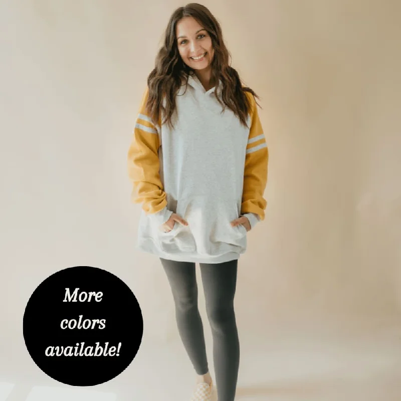 Varsity Colorblock Pullover Cold Shoulder Design