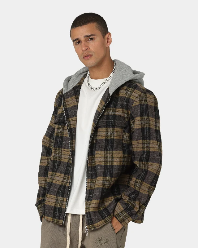 Club Paradise Flannel Jacket Plaid Elasticated Jacket Padded Jacket Insulated Jacket