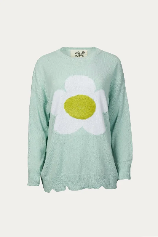 Petal Pullover In Light Blue Boyleg Sleeve Pullover