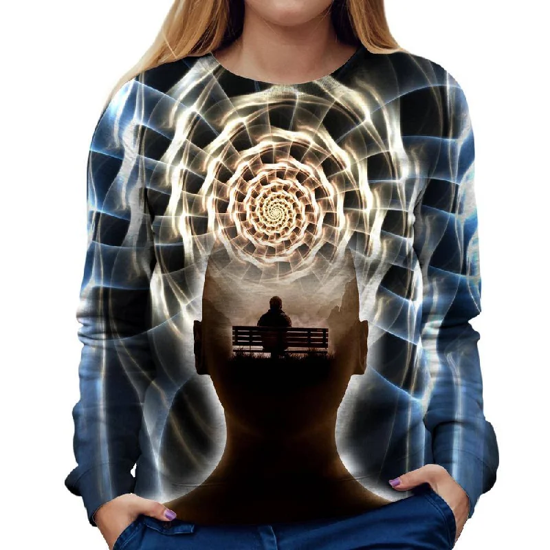 Contemplating Infinity Womens Sweatshirt Hoodie with Strings Custom Fit Adjustable