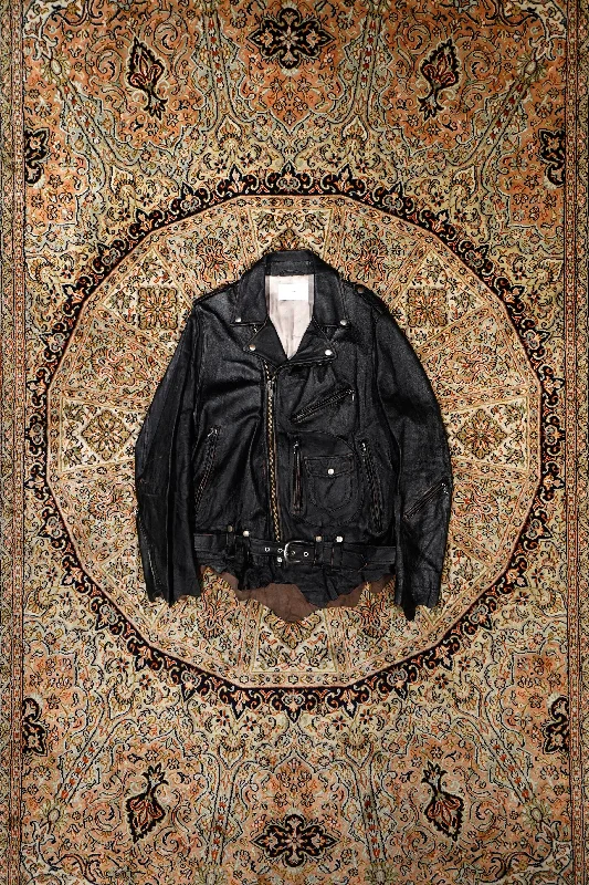 SUGARHILL DESTRESSED RIDER’S JACKET (BLACK) Chenille Fabric Brocade Fabric Lace Fabric