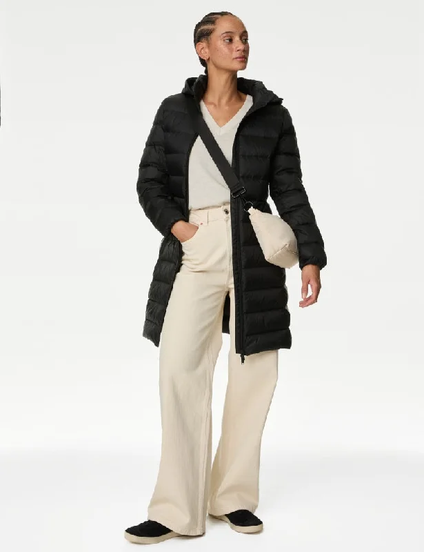 Feather & Down Padded Puffer Coat Boat Neck Jacket Square Neck Jacket One-Shoulder Jacket