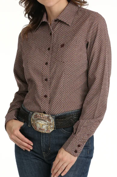 Cinch Women's Mulberry Geo Print Button Long Sleeve Western Shirt MSW9164225 Striped Floral Plaid