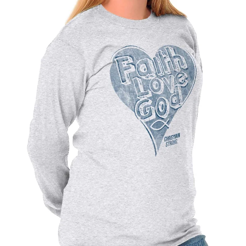 Faith Love God Long Sleeve T-Shirt Faux Fur Fabric Real Fur Fabric Shearling Fabric