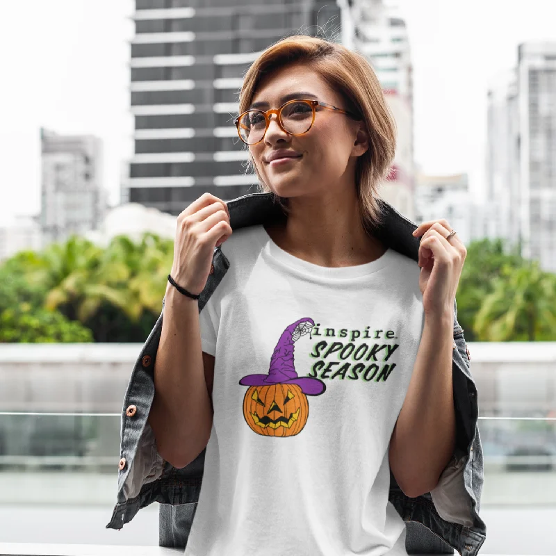 inspire Spooky Season Short-Sleeve Unisex T-Shirt Oversized T-Shirt Spandex breathable