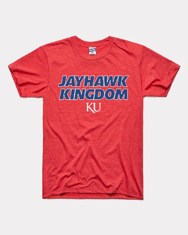 Kansas Jayhawk Kingdom Red T-Shirt Cashmere Blend Cotton Blend Poly Blend