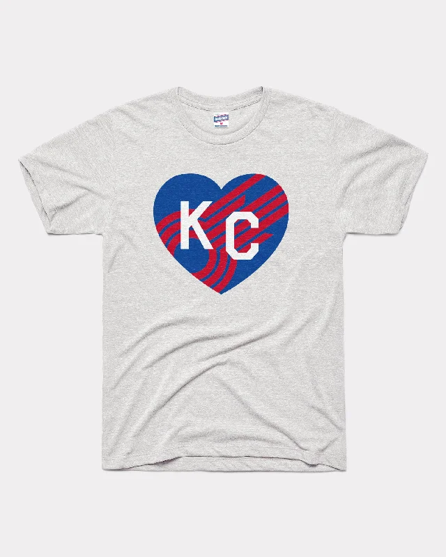 KC Comets Heart Ash T-Shirt Collared T-Shirt Boat Neck A-Line