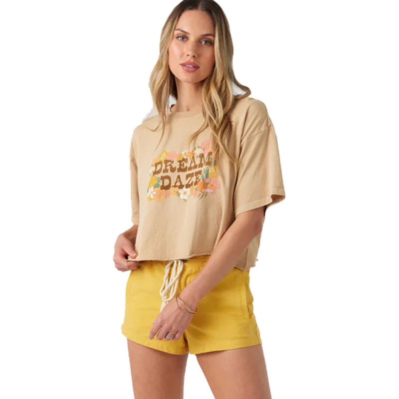 O'Neill Dream Daze Women's S/S T-Shirt - Khaki Ribbed T-Shirt High Neck Heavyweight