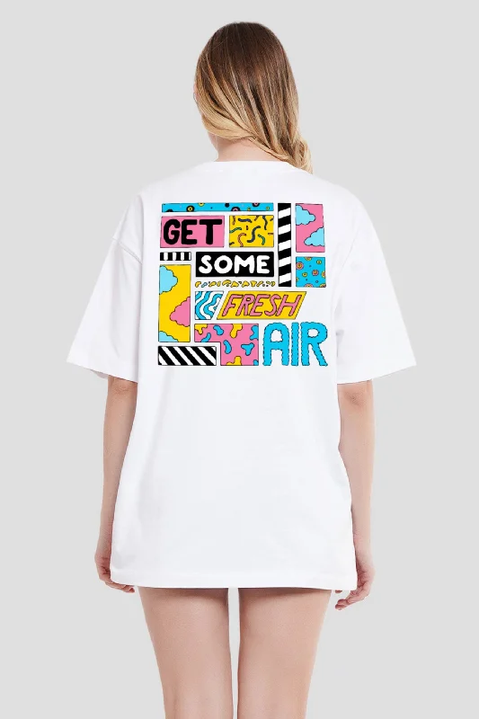 Pop Art Vibes White Printed T-Shirt Silk Blend Satin Velvet