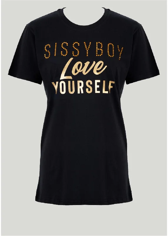 Sissyboy T31089 Regular Fit Multi-Technique Logo T-Shirt Ribbed T-Shirt High Neck Heavyweight