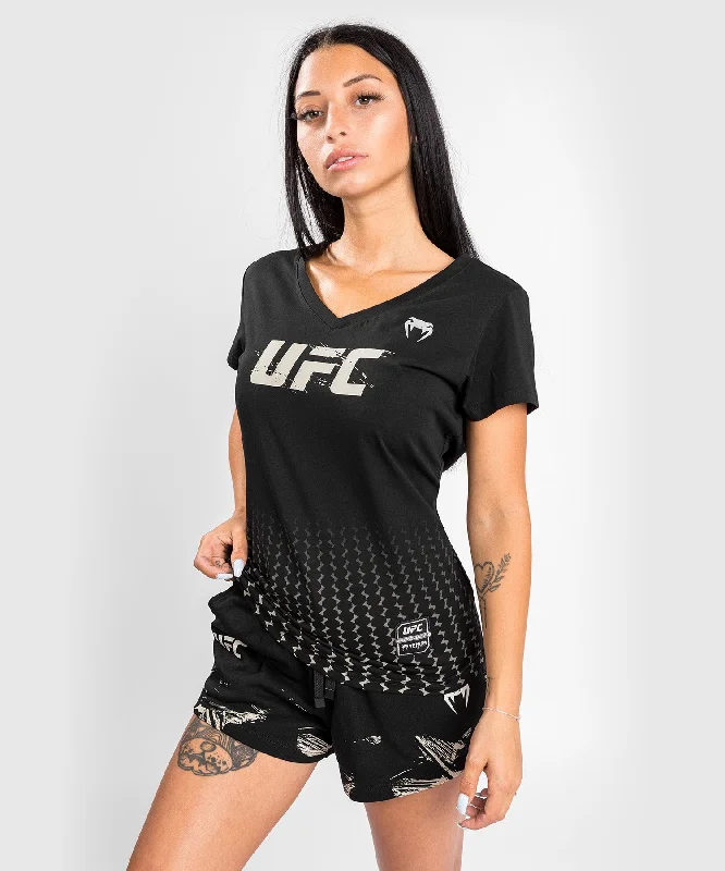 UFC Venum Authentic Fight Week 2.0 Women’sShort Sleeve T-Shirt - Black Rayon Fabric Velvet Fabric Corduroy Fabric