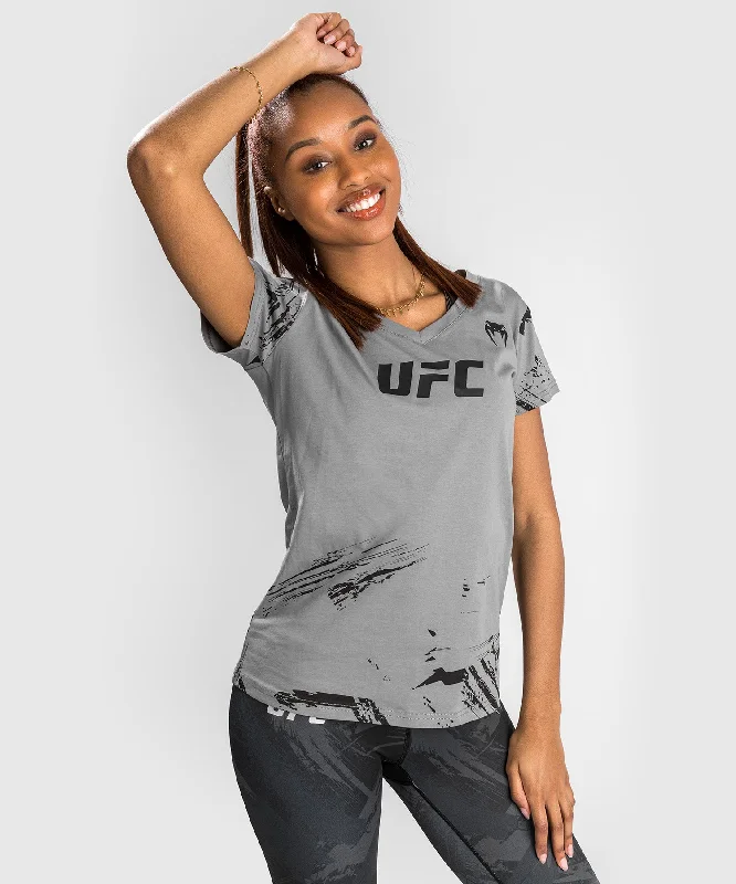 UFC Venum Authentic Fight Week 2.0 Women’s Short Sleeve T-Shirt - Grey Collared T-Shirt Boat Neck A-Line