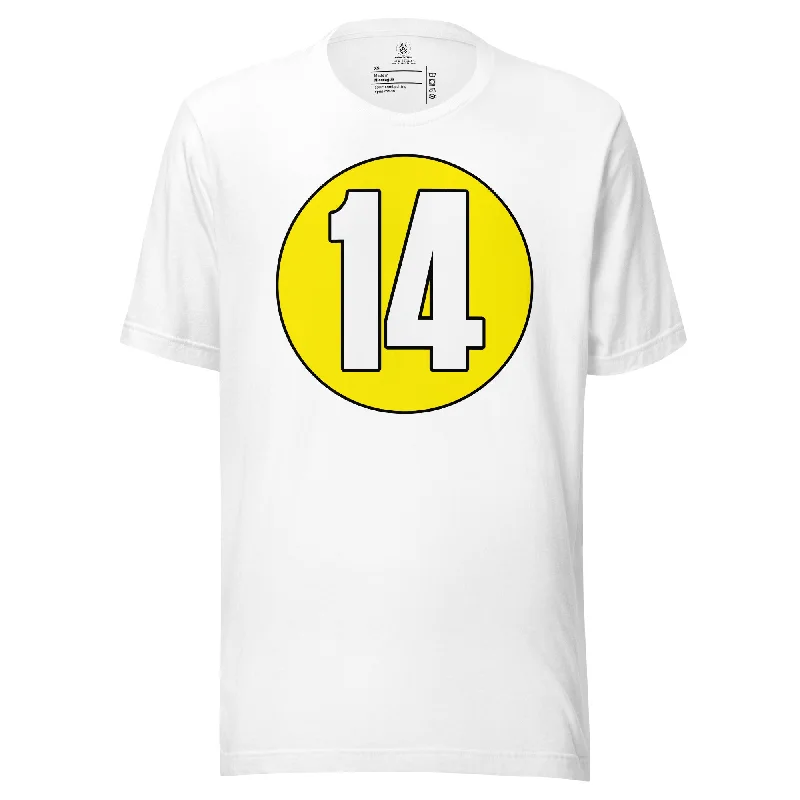 Unisex t-shirt: White on Yellow 14 Elasticated Padded Insulated