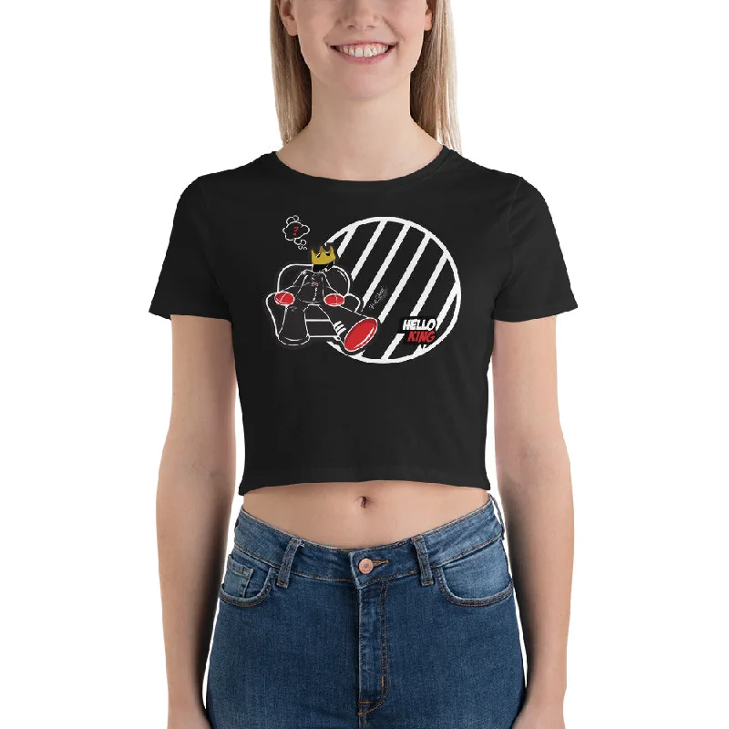 Women’s  cartoon Crop Tee Terry Blend Velvet Blend Canvas Blend