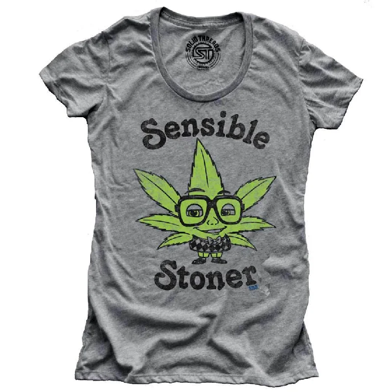 Women's Sensible Stoner T-shirt Plaid T-Shirt Polka Dot Checkered