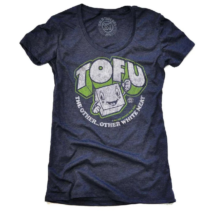 Women's Tofu, The Other Other White Meat T-shirt | Supports Animal Rights Hooded Caped Shawl Collar