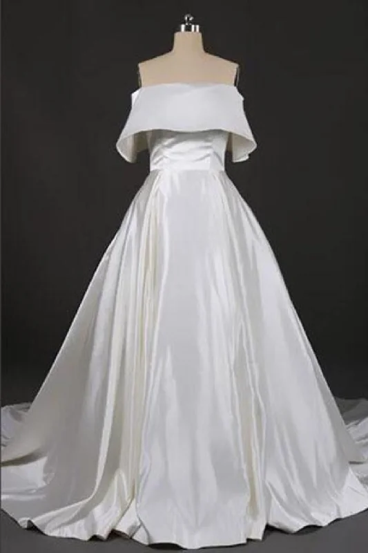 Gorgeous Strapless Ball Gown Long Wedding Dresses, Off The Shoulder Bridal Dresses Tunics Leisure comfortable