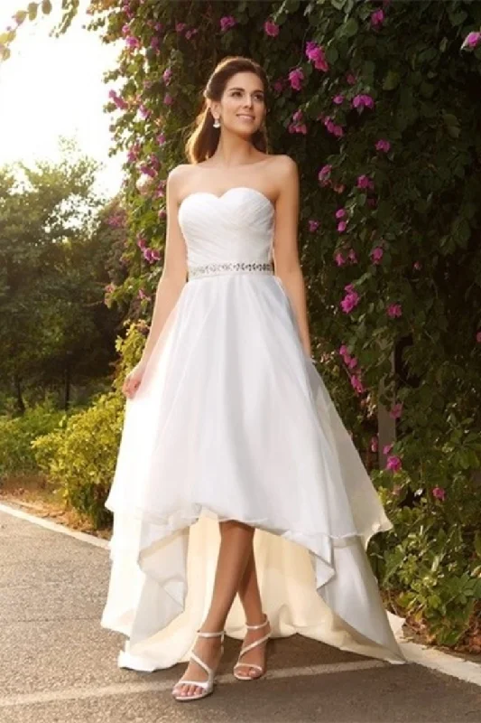 High Loe Ivory Sweetheart Open Back Simple Elegant Wedding Dresses Tunics Hiking breathable