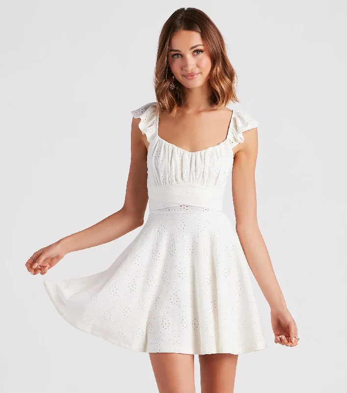 Made You Flirt Lace Skater Dress Tunics Bridal satin