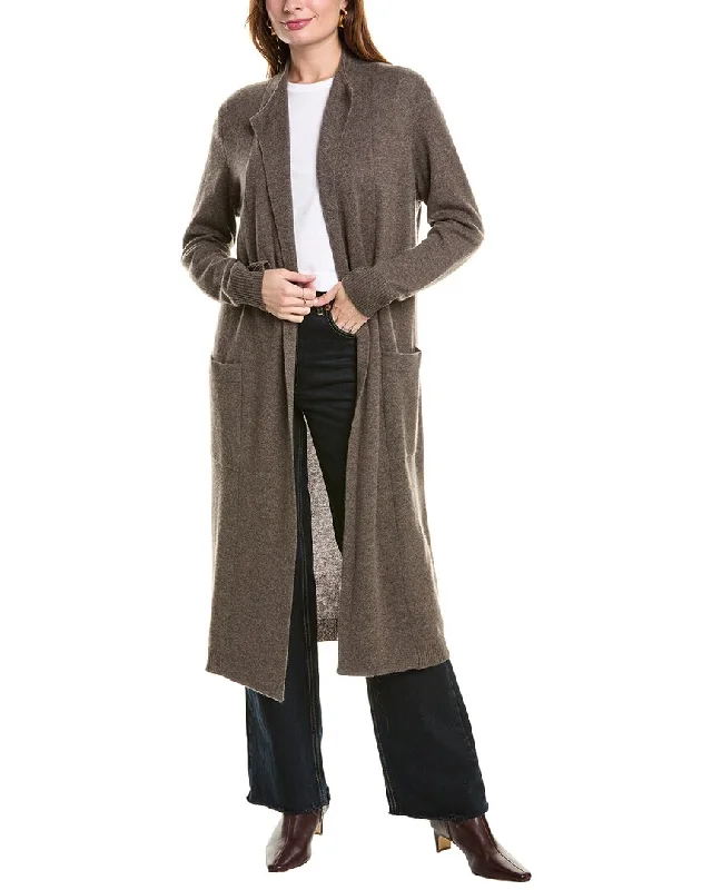 27 Miles Malibu Floor Length Open Wool & Cashmere-Blend Cardigan Boxy Cardigan Fitted Cardigan A-Line