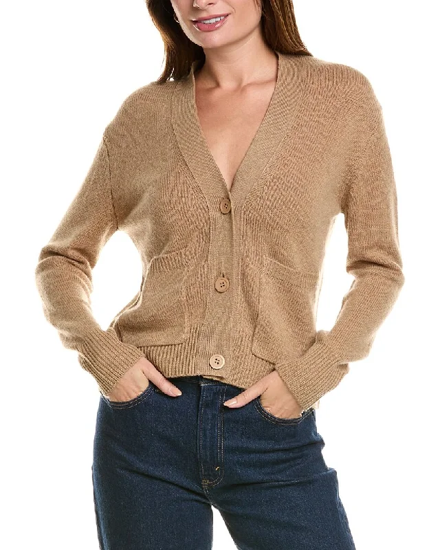 Forte Cashmere Pocket V-Neck Wool & Cashmere-Blend Cardigan Wool Fabric Cashmere Fabric Tweed Fabric