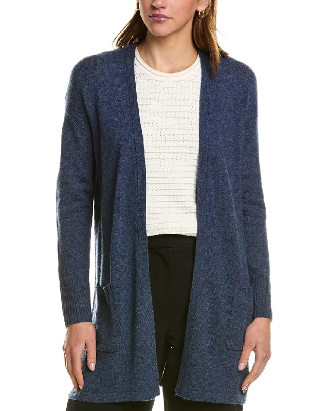 Hannah Rose Wool & Cashmere-Blend Cardigan Denim Fabric Leather Fabric Suede Fabric