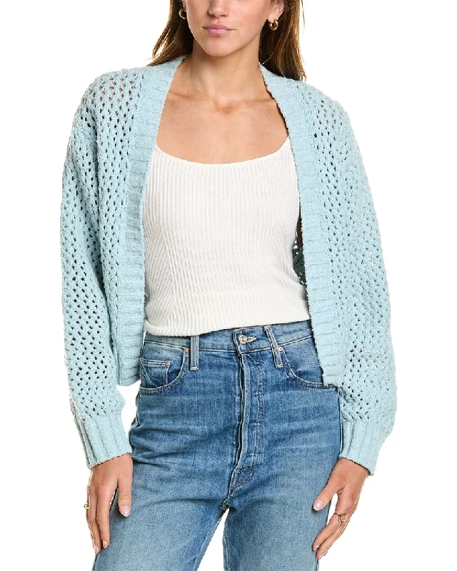 John Elliott Foam Boucle Knit Cropped Cardigan Terry Terry Cloth Terry Knit