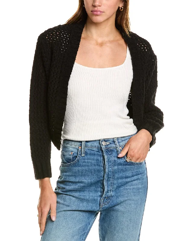 John Elliott Foam Boucle Knit Cropped Cardigan Hooded Cardigan Collared Cardigan Shawl Collar