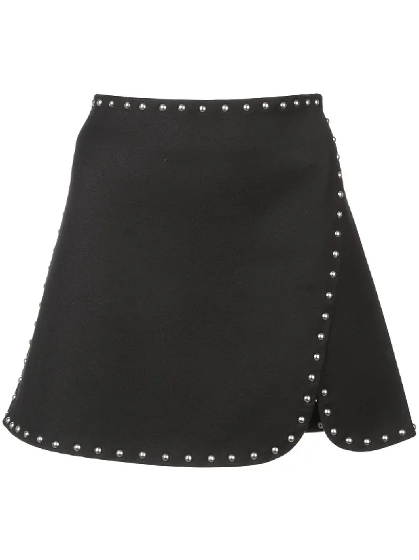 stud detail mini skirt linen skirt natural