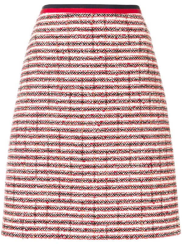 striped tweed skirt ribbed skirt waist