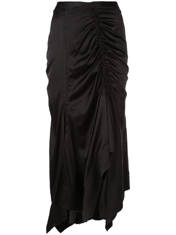 flared midi skirt silk skirt smooth