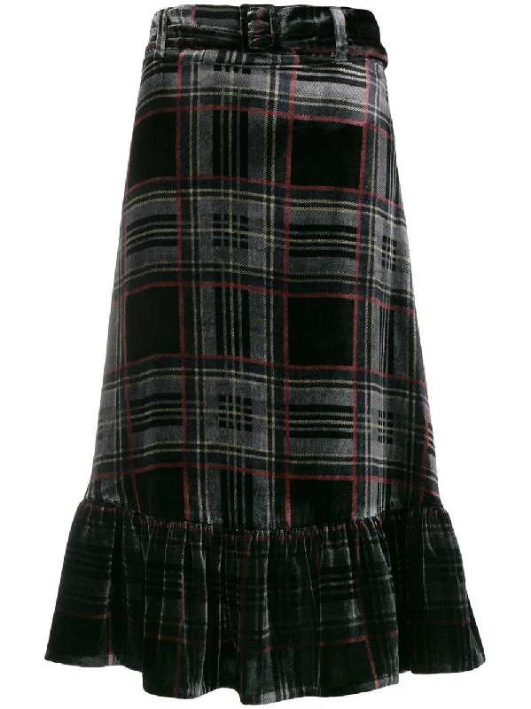 tartan midi skirt maxi skirt elegant