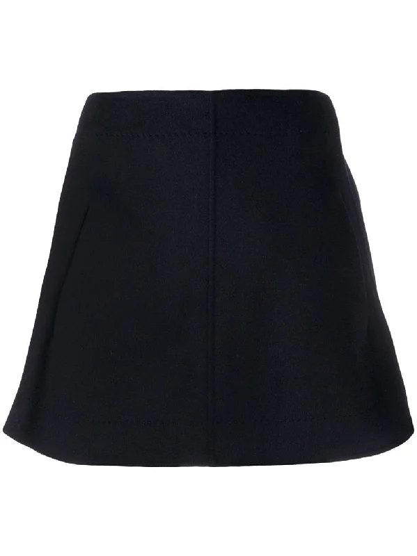 straight A-line skirt cashmere skirt rich