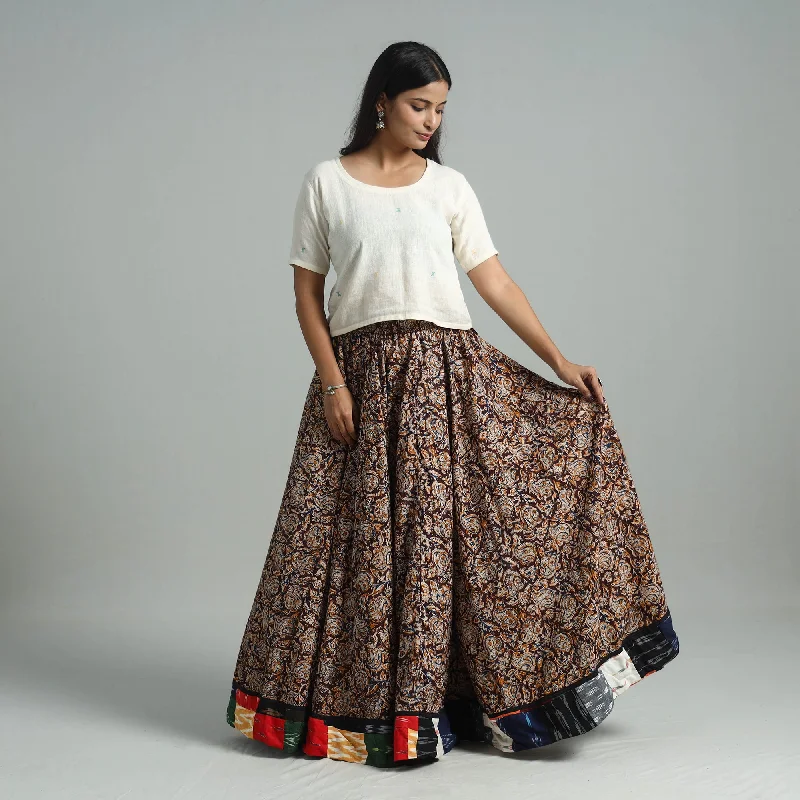 Multicolor - Hand Block Printed Cotton Long Kalamkari Skirt 14 tulle skirt dreamy