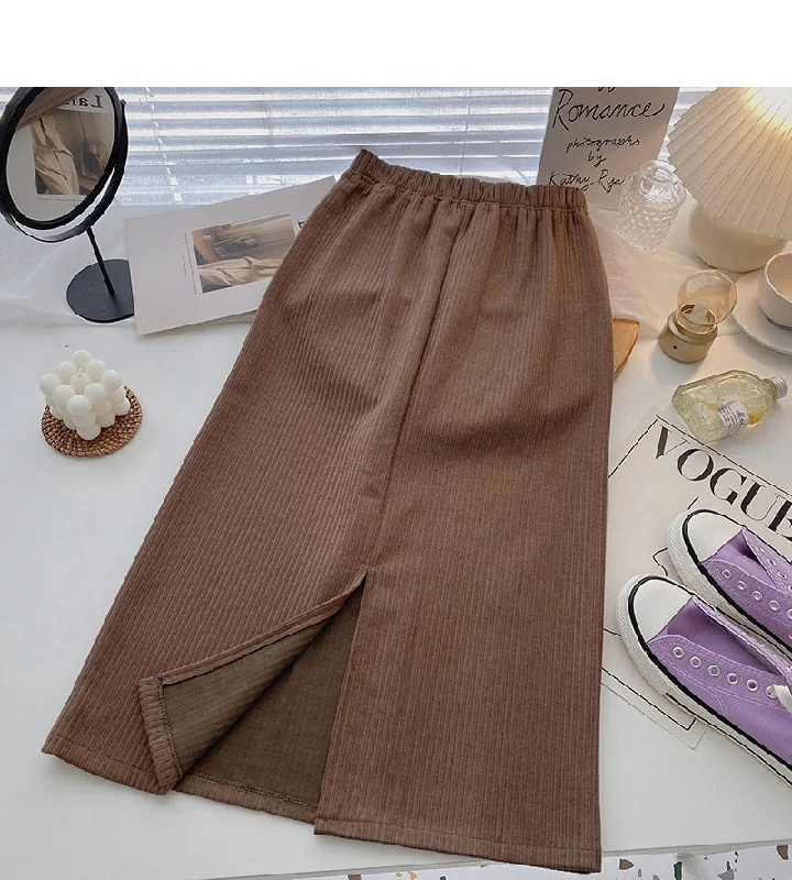 A-line mid length skirt with high waist and A-line  5720 wool skirt sturdy