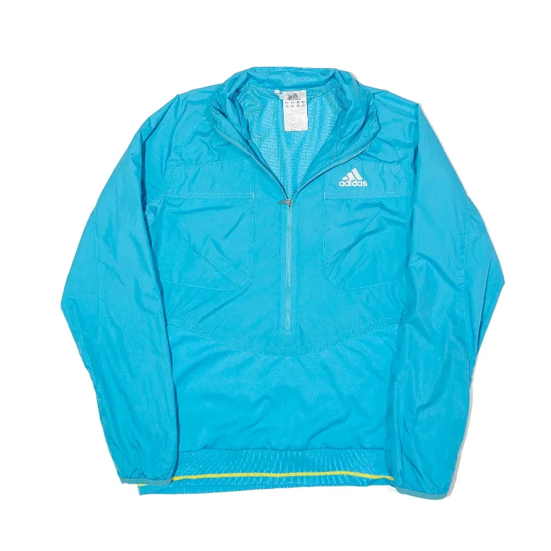 ADIDAS 1/2 Zip Pullover Track Jacket Blue Womens UK 12 Wrist Length Sleeve